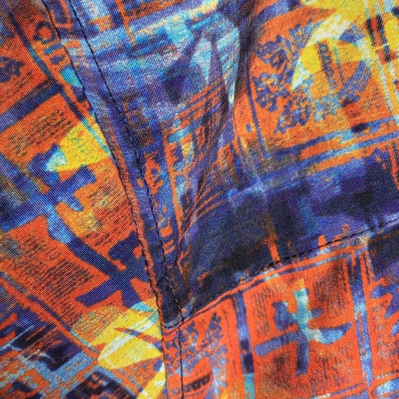 Asian Design BOFF Mens 2XL Short Sleeve Graphic Colorful Button Front Shirt - Picture 5 of 7